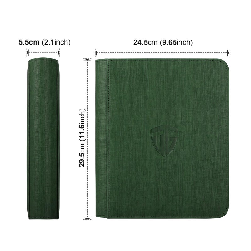 TCGUARD Toploader Binder Holds 112 Toploaders  4 Pocket Top Loader Binders for 3"" x 4"" Rigid Card Holders for Trading Cards or Sports Cards Binder (Dark Green) - Image 2